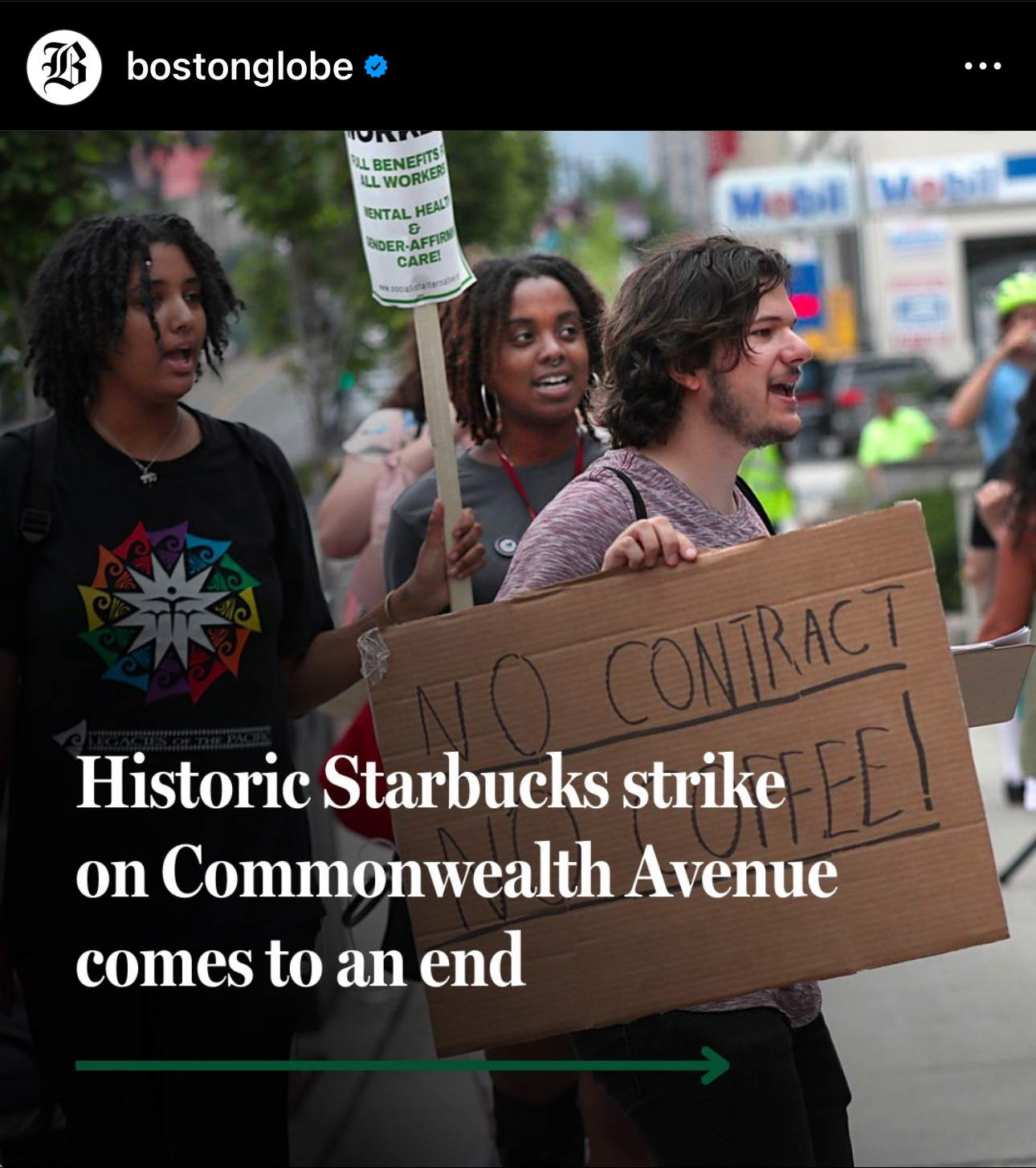 Historic Starbucks strike on Commonwealth Avenue comes to an end.